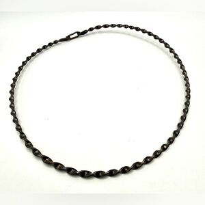 Vintage Mexican Sterling Silver Twisted Collar Necklace 925 Mid-Century Modern
